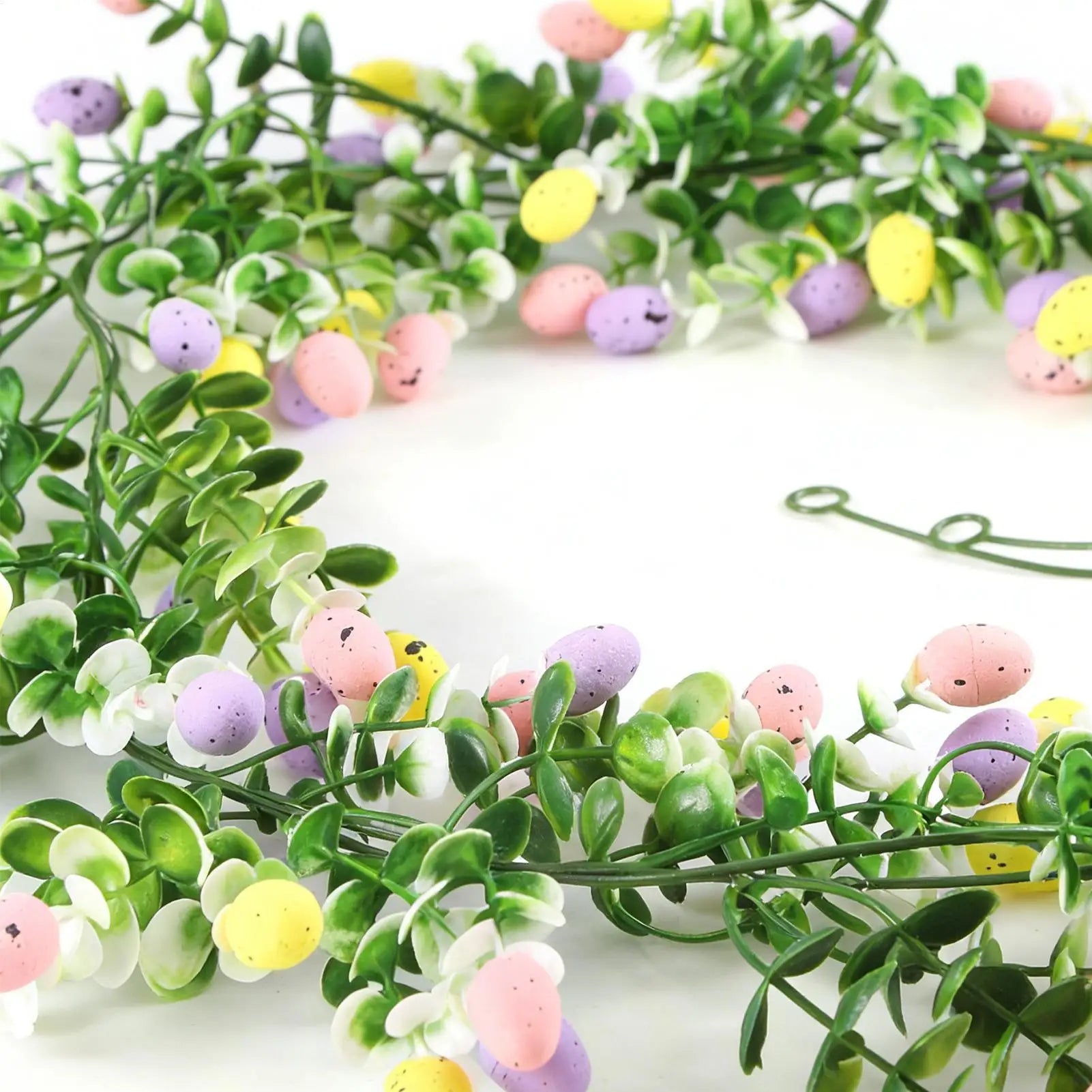 2Pcs Easter Egg Garland For Mantle Spring Vine Flower Easter Garland Multi Colored Artificial Hanging Wall Decor For Tree Decor Oasis Select