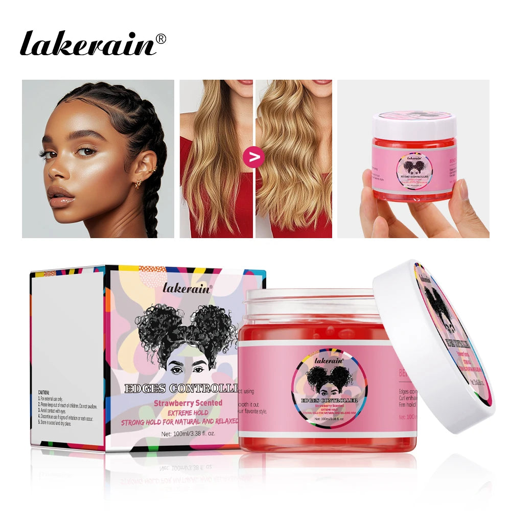 Lakerain Strong Styling Hair Gel Long Lasting Control Edge Gel Smoothes Nourishes Hair Curl Enhancement Strong Hold Hair Gel Oasis Select
