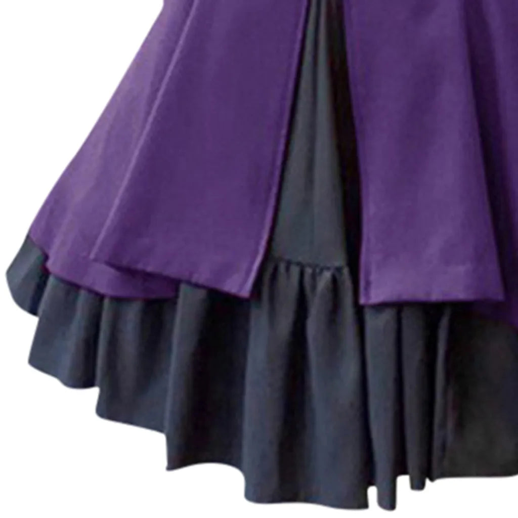 Medieval Gothic Lolita Dress – Vintage Ruffle Lace-Up Cosplay Gown Gothic Cosplay Dress Oasis Select