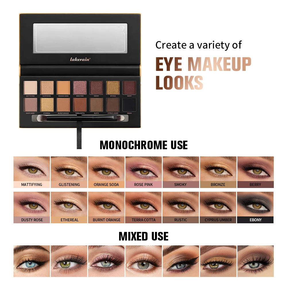 Soft Glow Eyeshadow Palette 14 Color Tones Natural Gentle Long lasting Eye Makeup Effect High Color Rendering Eyeshadow Palette Oasis Select