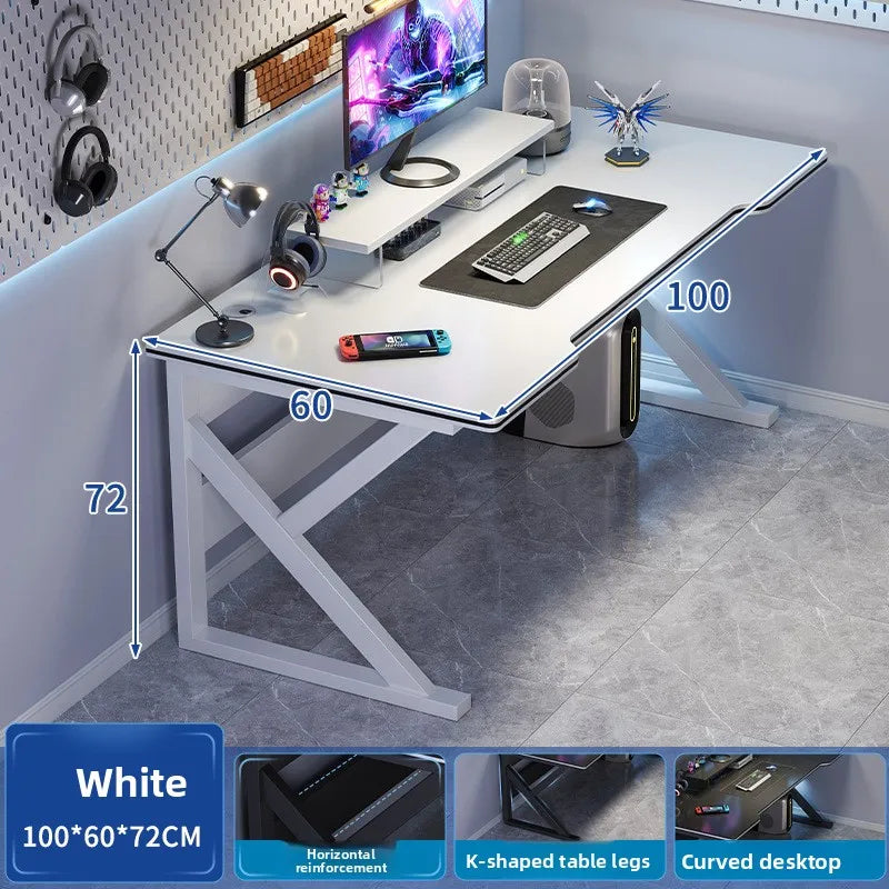 Gaming table Modern simple desktop video game competitive table Simple office learning computer table Oasis Select White-100-60cm