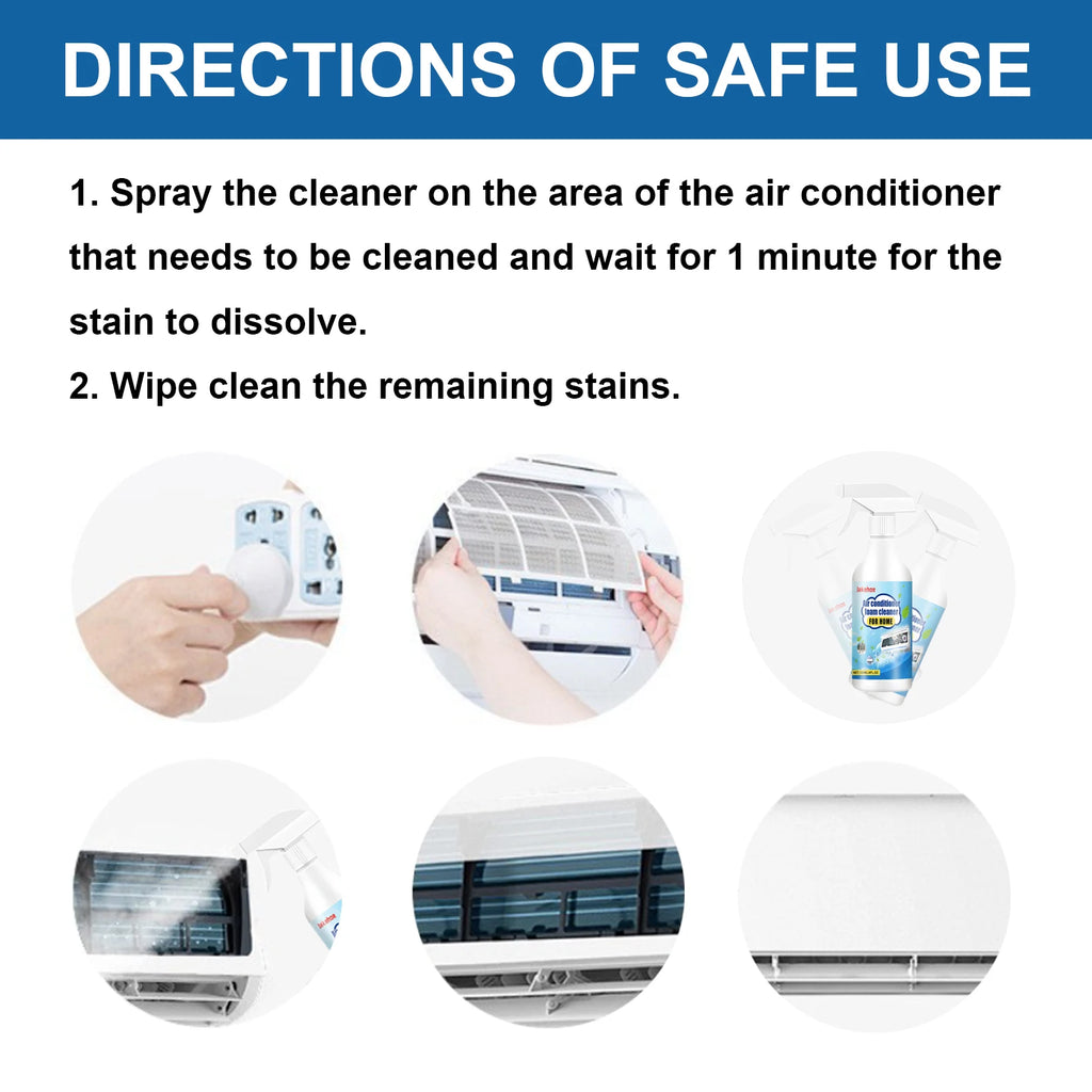 Jakehoe Air Conditioner Cleaner Spray Deeply Cleans Internal Dust Bacteria Removes Odors Household Washing Foaming Cleaner Oasis Select
