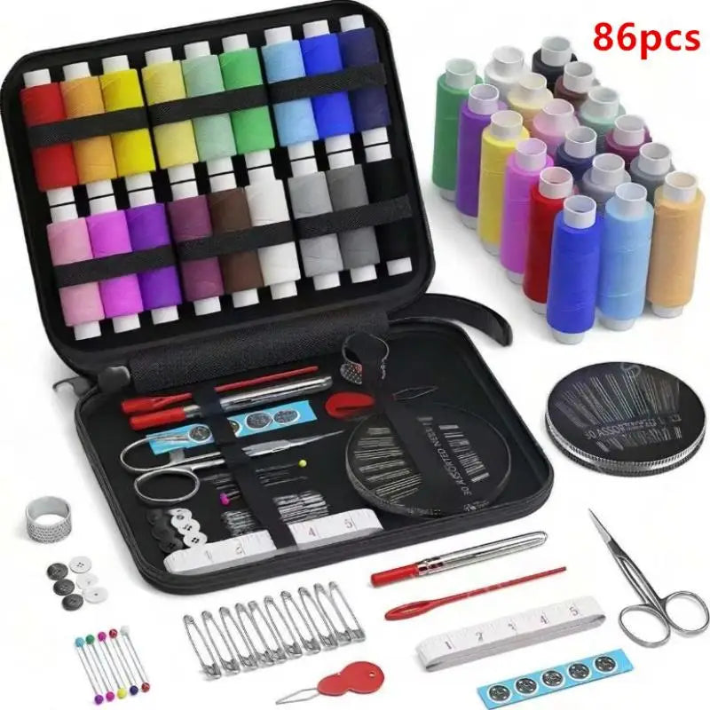 86/172pcs Sewing Kit With Threads Needles Scissors Tape Measure Buttons Storage Bag Portable Travel Sewing Box Tools Oasis Select A