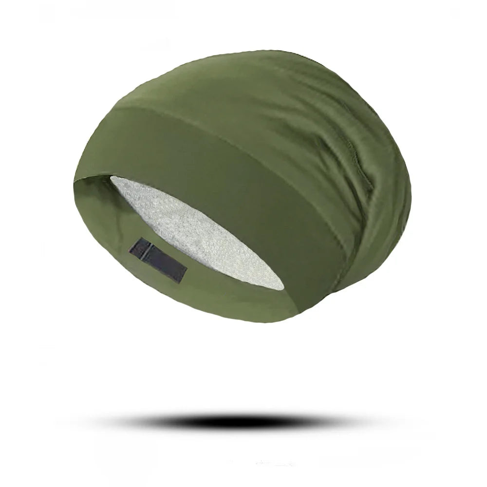 Adjustable double-layer simulated silk hair care cap, satin cap, makeup cap, European and American baotou cap, chemotherapy cap, Oasis Select green
