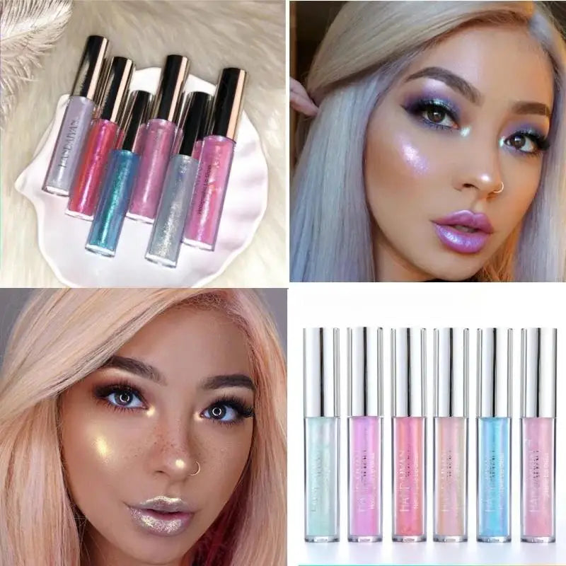 Handaiyan Glitter Lip Gloss – Waterproof Shimmer 6 Shades