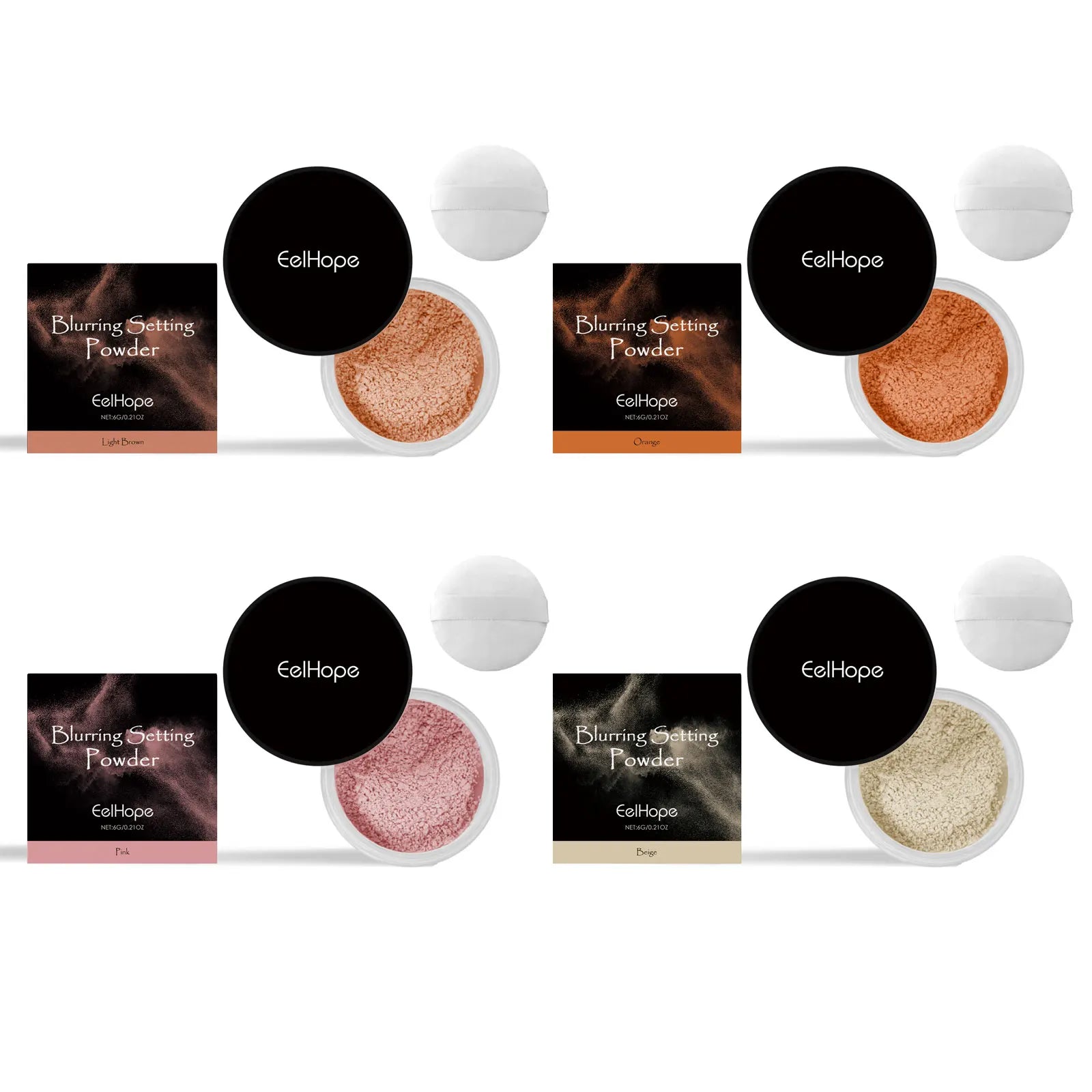 Eelhope Blurring Setting Powder – Matte Oil Control 6g Loose Setting Powder Oasis Select 4pcs boxed