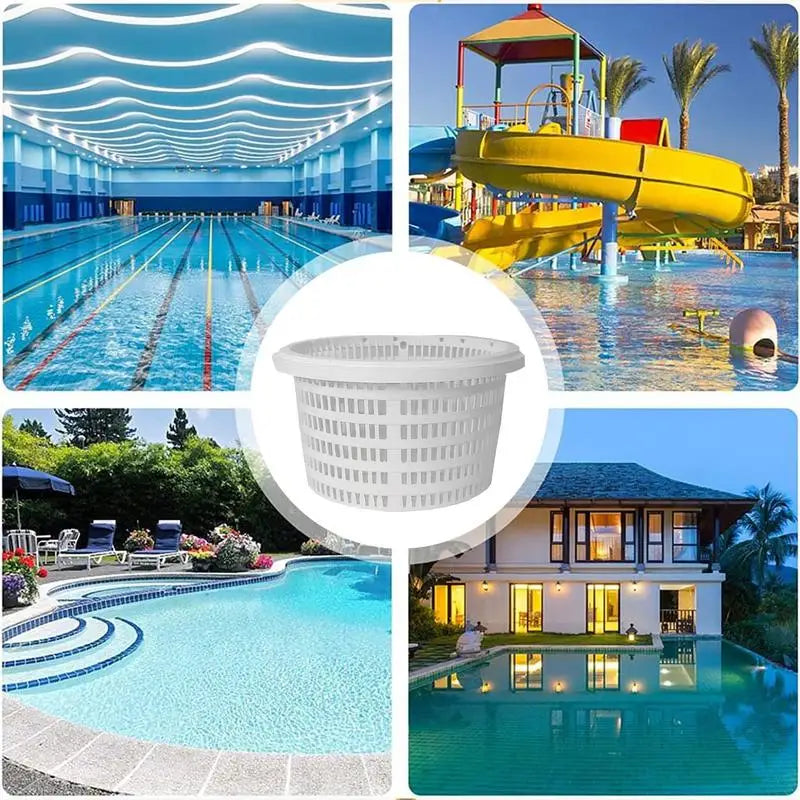 Skimmer Basket For Pool Replacing Strainer Basket Compact Pool Supplies Skimmers With Handle For Removing Leaves Grass Hair Scum Oasis Select
