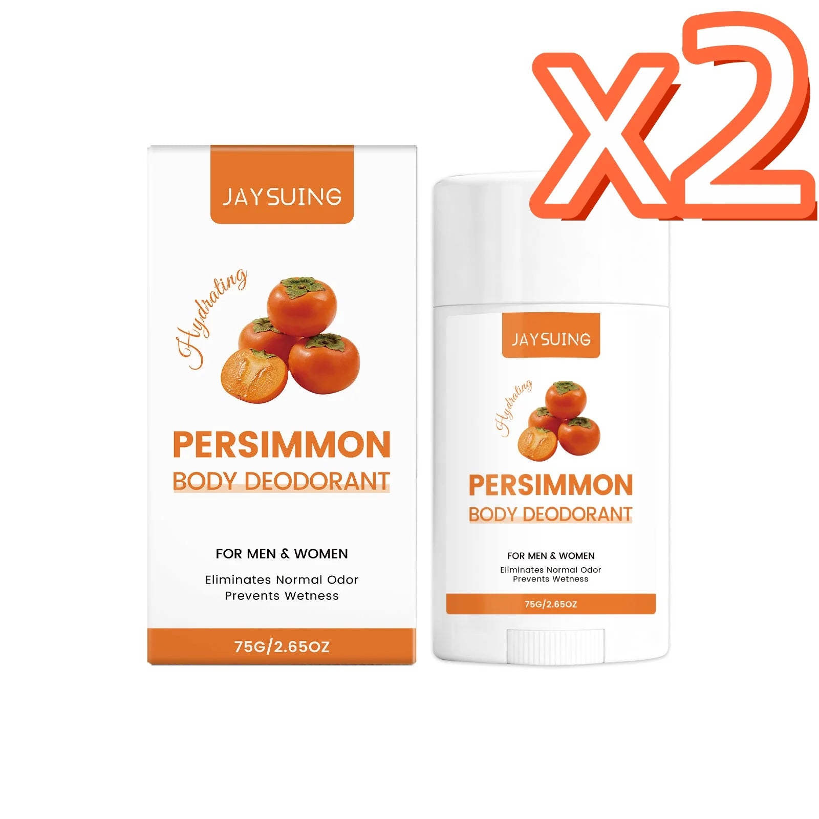 Persimmon Scent Deodorant Stick Remove Body Odor Lasting Refresh Reduce Underarm Sweat Women Men Skin Underarm Antiperspirant Oasis Select 75g Boxed x 2