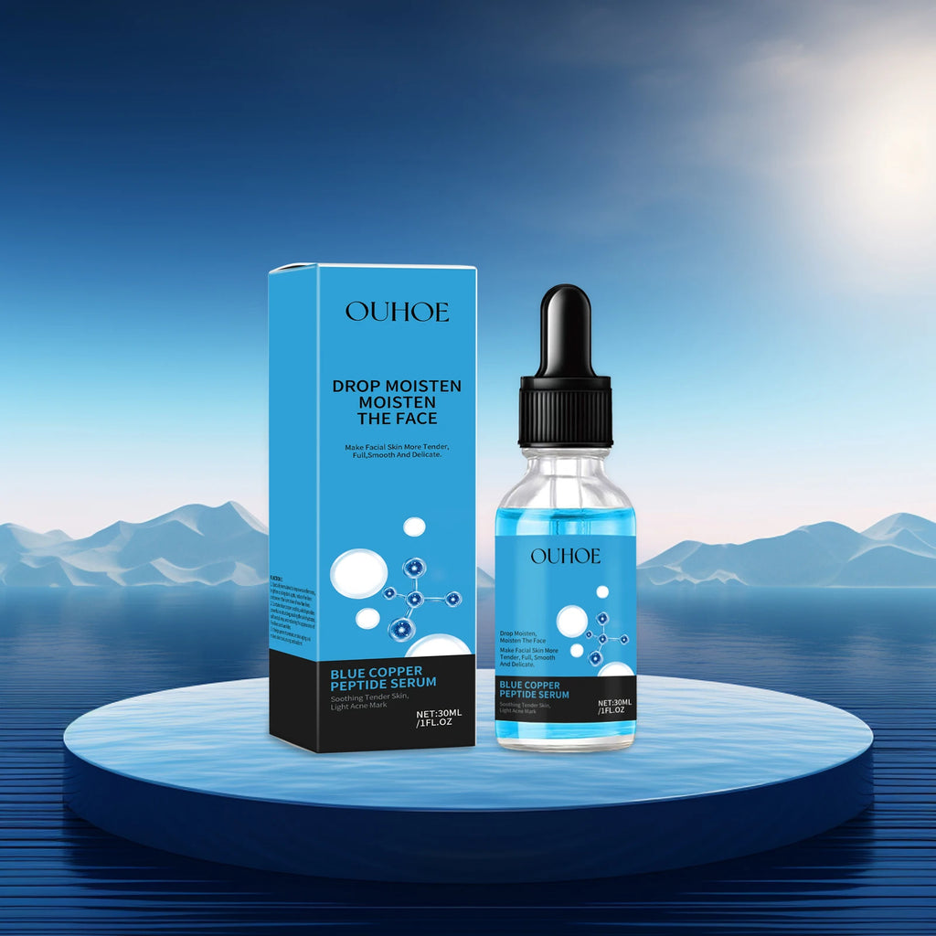 Copper Peptide Serum Shrink Pores Reduce Wrinkles Anti Aging Brightening Tightening Fine Lines Removal Repairing Facial Essence Oasis Select 30ml boxed