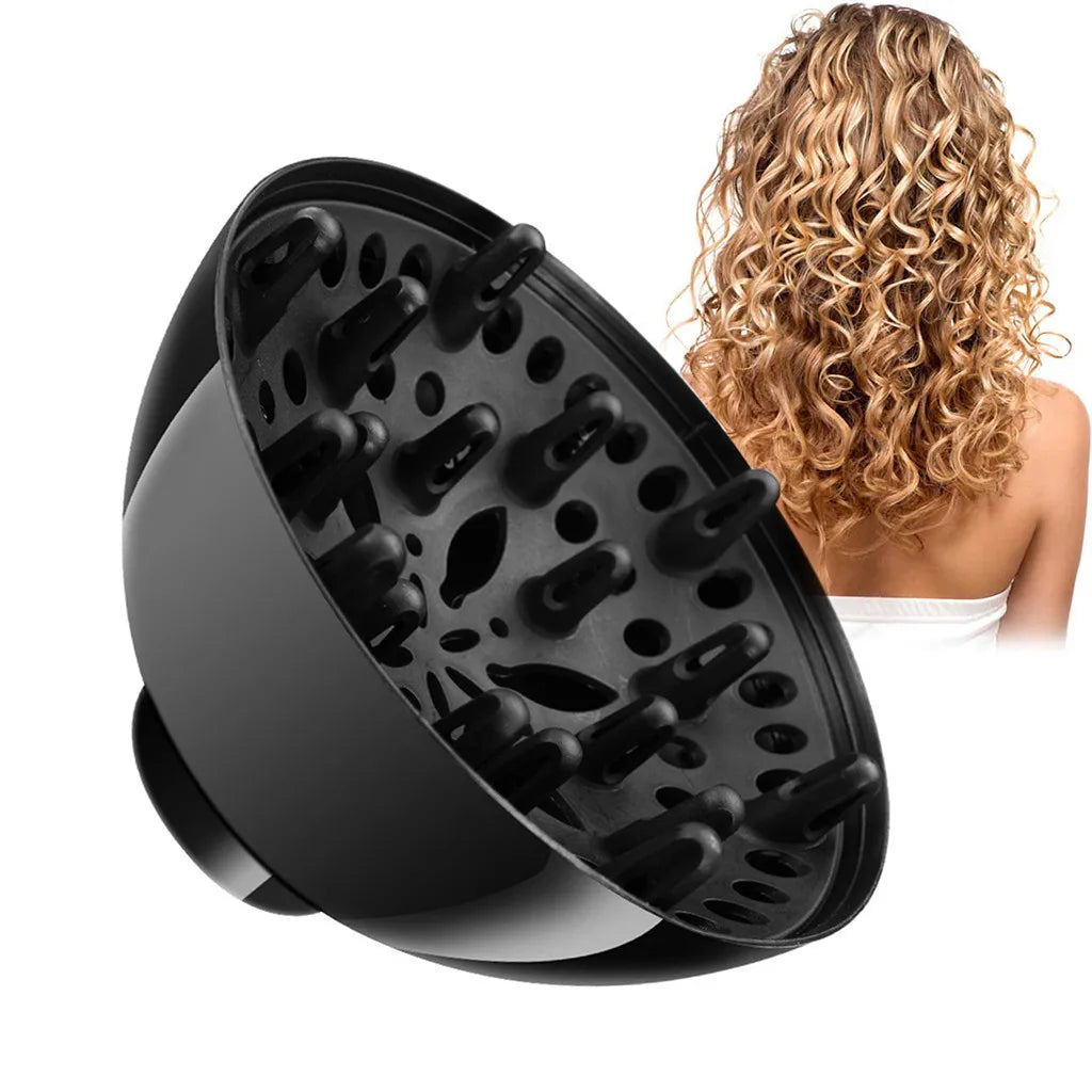 Universal Barbershop Special Curling Dryer Large Head Professional Hair Diffuser Adaptable for Blow Dryers for Curly Hair Oasis Select Black