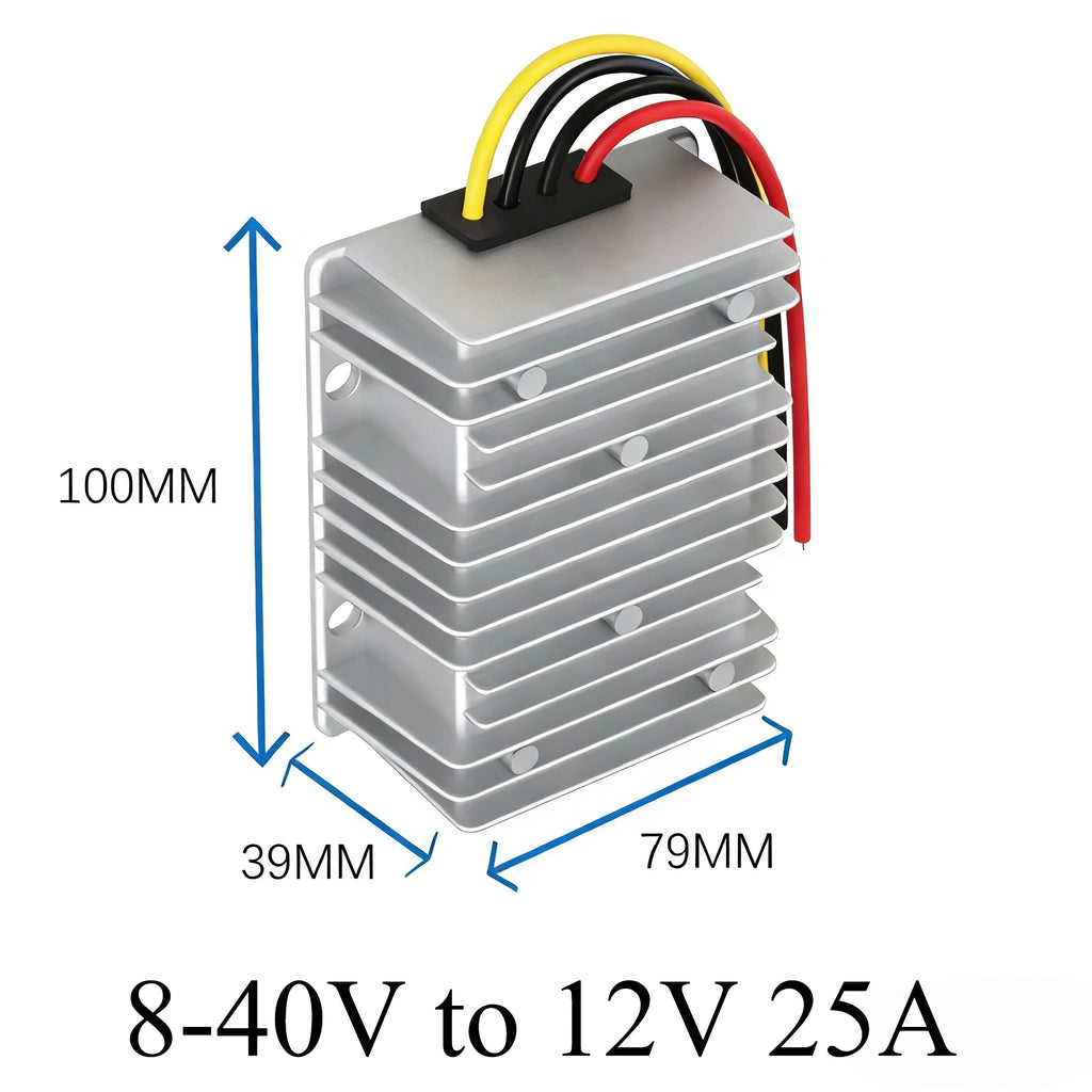 8V-40V to 12V 13.8V 19V 3A 6A 10A 15A 20A 25A 30A DC DC Voltage Stabilizer Power Converter Regulator Boost Buck LED Solar Car Oasis Select 8-40V to 12V 25A
