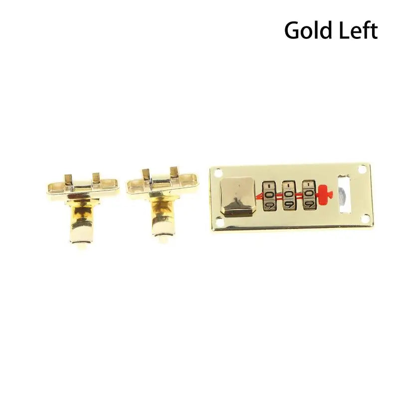 3-Digit Combination Lock 65*29mm Password Lock Latch Keyless Jewelry Wooden Box Fixed Lock Suitcase Coded Locks Hardware Oasis Select Left Gold