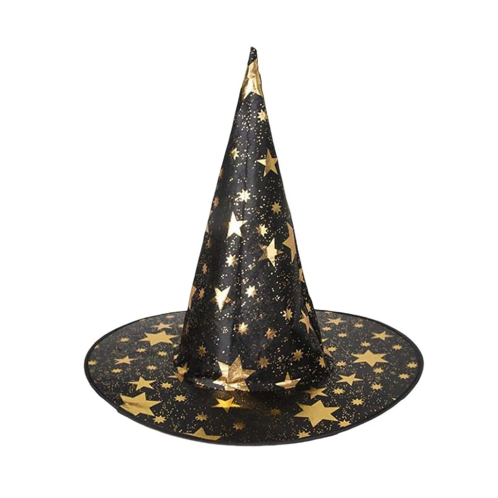Halloween Hat Children Adult Masquerade Dress Up Magician Bronzing Wizard Pentagram Hat Halloween Party Witch Hat Favor Oasis Select Black One Size