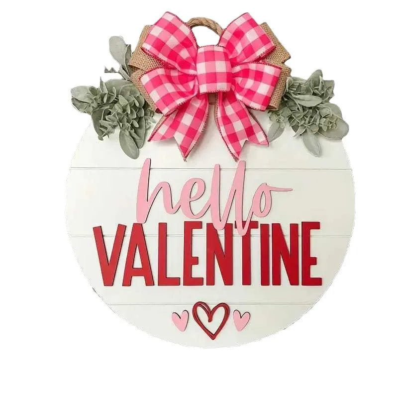 Valentine's Day Wreath Door Hanging Hello Valentine Love Card Door Hanging Home Holiday Wall Hanging Oasis Select