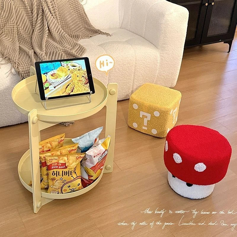 Mushroom Stool Dice Solid Wood Creative Cute Sitting Stool Bench Shoe Change Chair Living Room Furniture Home Decoration Oasis Select
