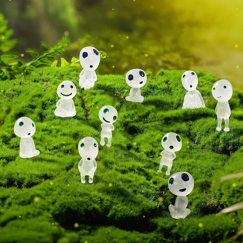 10pcs Luminous Resin Ghost Figures, Miniature Alien Decor for Aquarium, DIY Terrarium Crafts, Halloween Outdoor Decorations Oasis Select 10pcs
