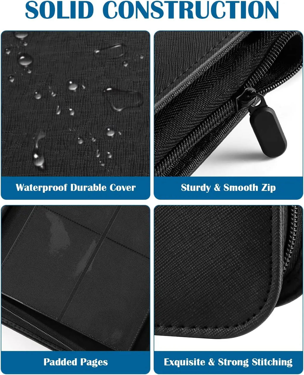 50 Sheets Trading Card Binder with Zipper – Compact PU Leather Album, Secure Top-Loading Pages for Trading, Sports & TCG Cards Oasis Select