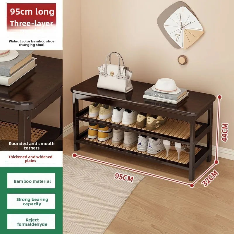 Multi-functional Household shoe cabinet, shoe rack, dustproof shoe change stool, entrance stool integrated space-saving storage Oasis Select Brown D
