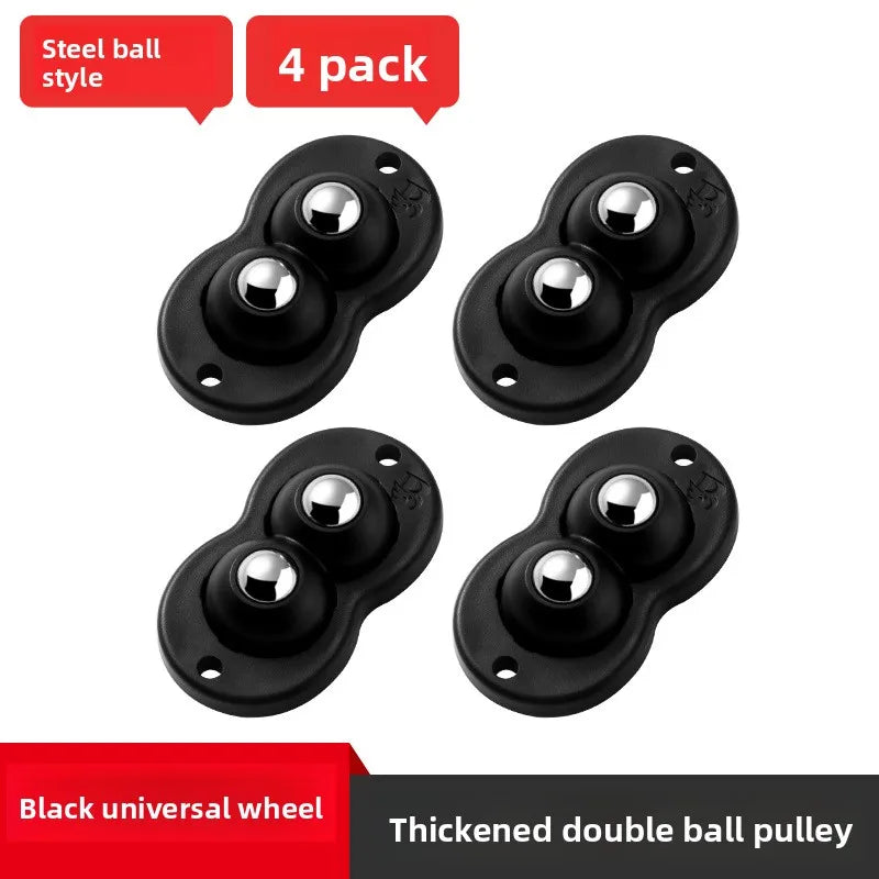 Wheels For Furniture Stainless Steel Roller Self Adhesive Caster Home 360 Degree Load Bearing Swivel Universal Wheel Oasis Select Steel ball 4pcs