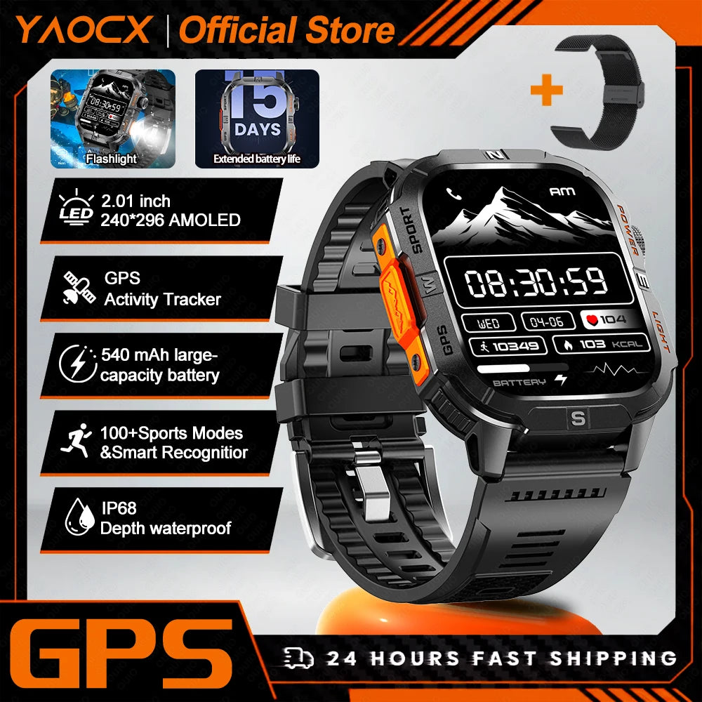 yaocx GTH3 Smart Watch 2.01" HD, BT Call, IP68, 100+ Sports