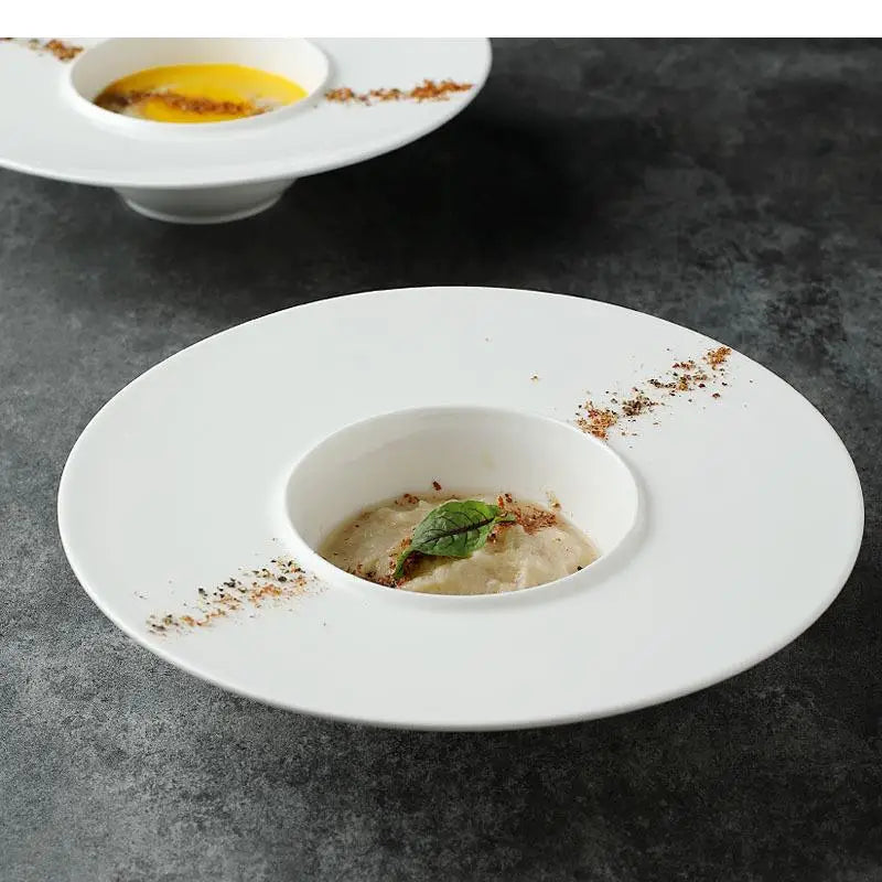 Round Ceramic Dinner Plate Cooking Dishes Soup Basins Home Kitchen Solid Color Tableware Salad Snack Dessert Tray Oasis Select