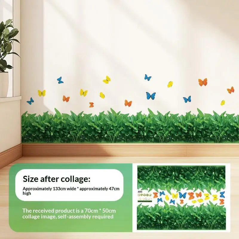 Floral Butterfly Border Wall Sticker – Removable PVC Decal