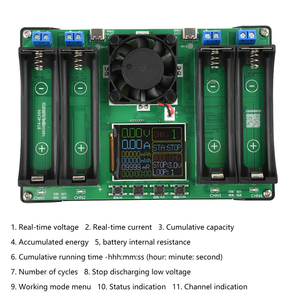 4 Channel 18650 Battery Capacity Internal Resistance Tester Automatic Charging And Discharging Module Internal Resistance Tester Oasis Select