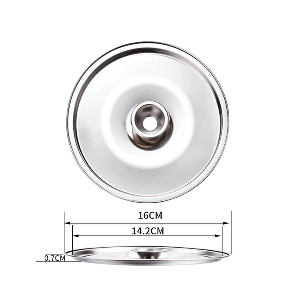 New 10-24cm Round Pot Lid Thicken Stainless Steel Lid Pot Cover Universal Replacement Saucepan Cover Kitchen Supplies Oasis Select 16cm