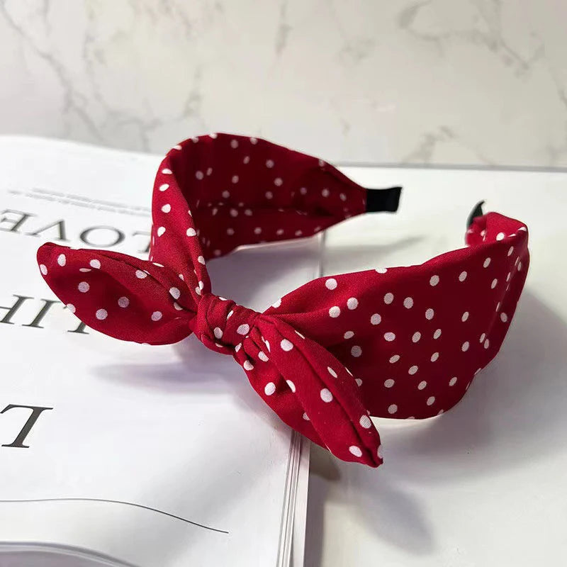 Polka Dot Bow Headband – Non-Slip Hair Hoop for Women & Girls Hair Headband Oasis Select