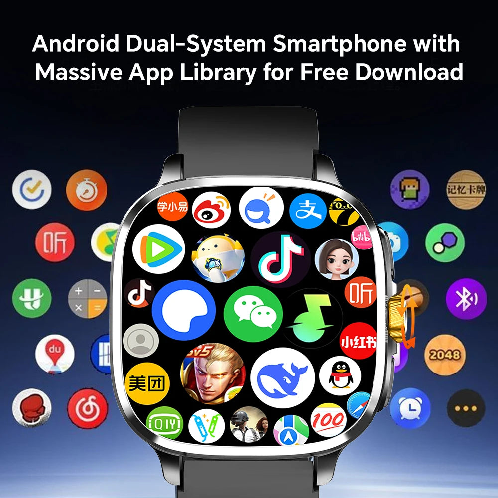 New Android 13.0 Cellular Version Smart Watch 5G LTE Smartwatch With 2.4inch Amoled Screen Sim Card Slot Google Play Store GPS Oasis Select