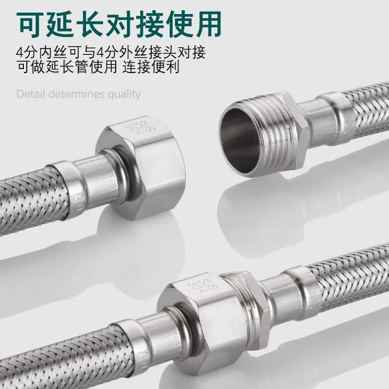 G1/2 Internal and external threaded braided tube Shower Hose Stainless Steel Flexible Shower Head Pipe for Bathroom Accessories Oasis Select