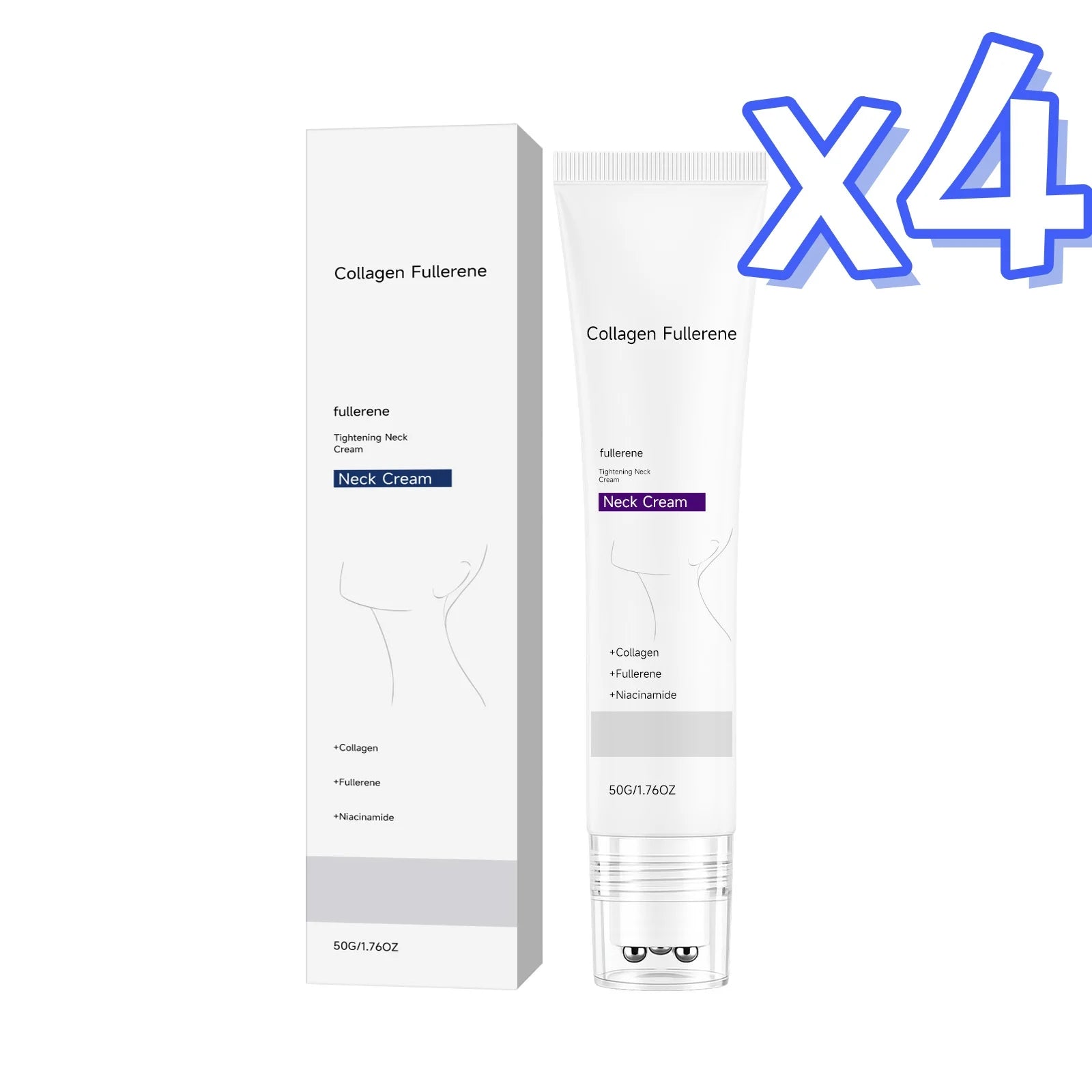 Collagen Neck Cream Reduce Neck Wrinkles Fine Lines Firming Lifting Neck Eliminate Double Chin Skincare Neck Lines Protein Cream Oasis Select 50g Boxed x 4pcs