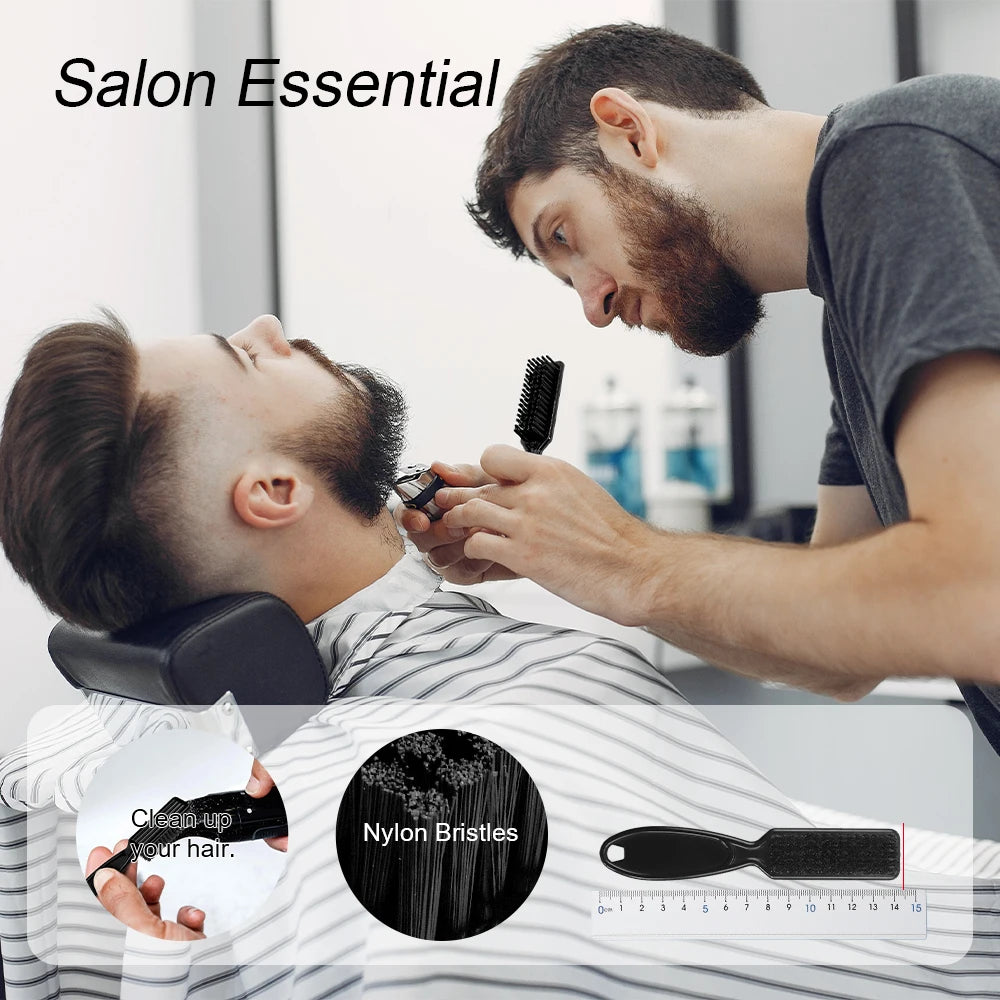 Black Professional Beard Brush Vintage Styling Shaving Tool with Oil Head for Men Barber Grade Carving Cleaning Oasis Select