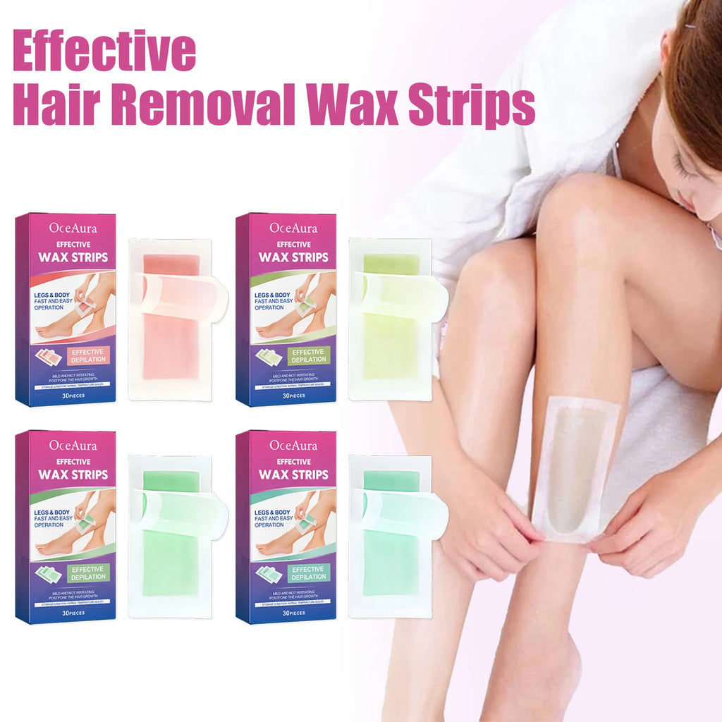 Hair Removal Wax Strip Professional Depilatory Cold Wax Strip Long Lasting Smooth Effective Gentle Body Facial Depilatory Oasis Select