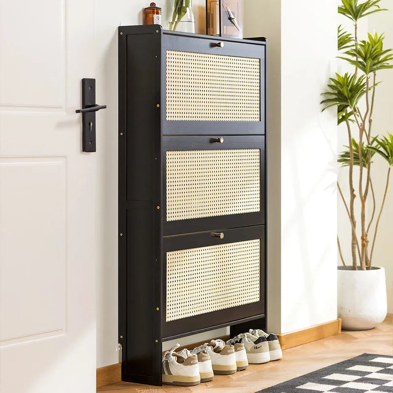 Household shoe cabinet door economical simple modern storage cabinet narrow large capacity tipping bucket small shoe rack Oasis Select