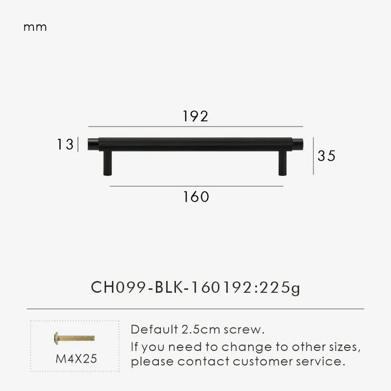 Solid Brass Linear Cabinet Handle Drawer Tbar Cabinet Door Pull White Matte Gold Bronze Available Many Size Opation Oasis Select CH099-BLK-160192