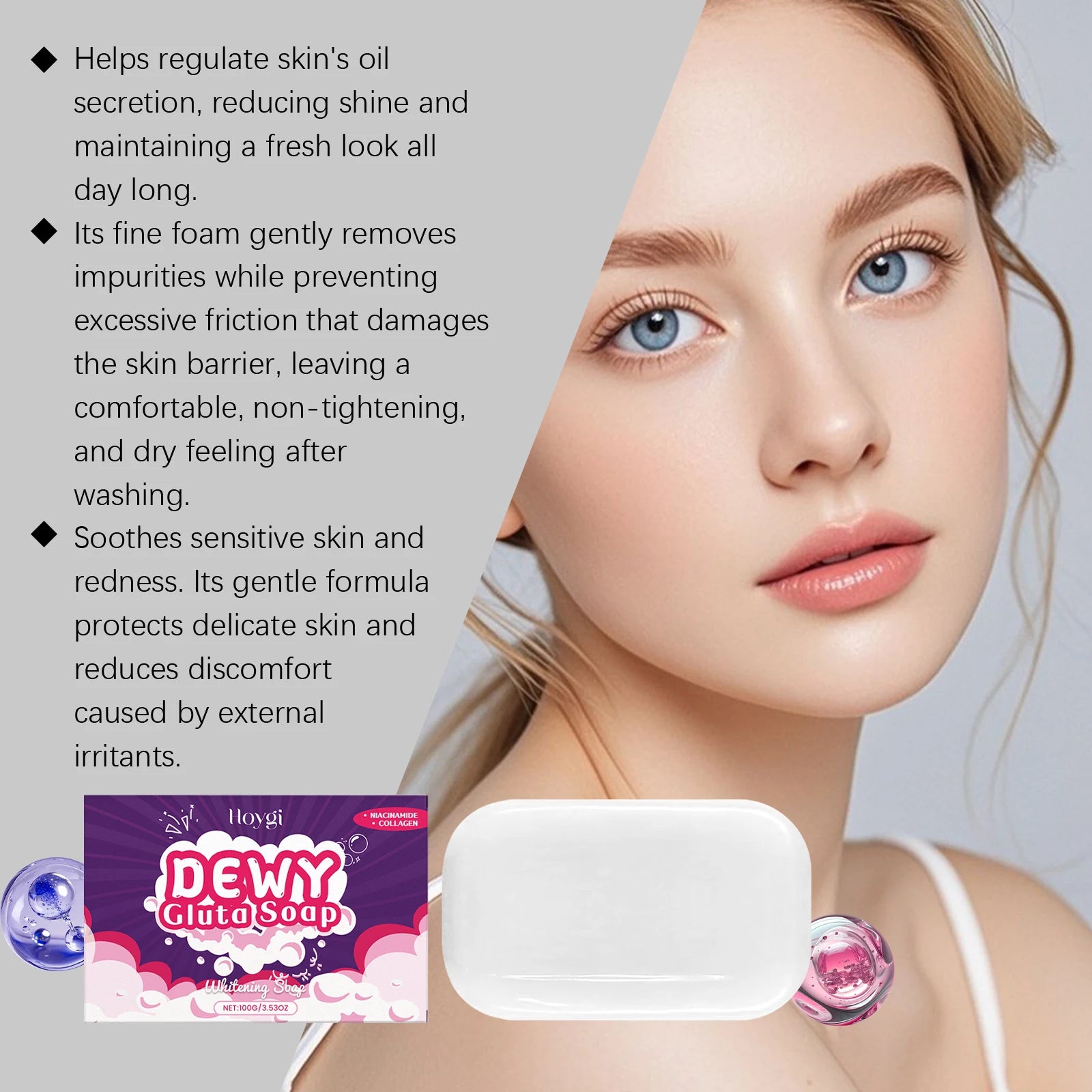 Hoygi Tea Tree Oil & Glutathione Facial Soap – Oil Control Bar Facial Cleansing Bar Oasis Select