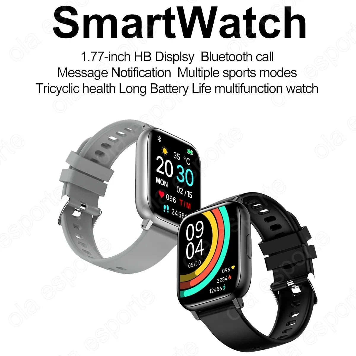 1.77" Smartwatch – Bluetooth Calls, Heart Rate & SpO2 Monitor
