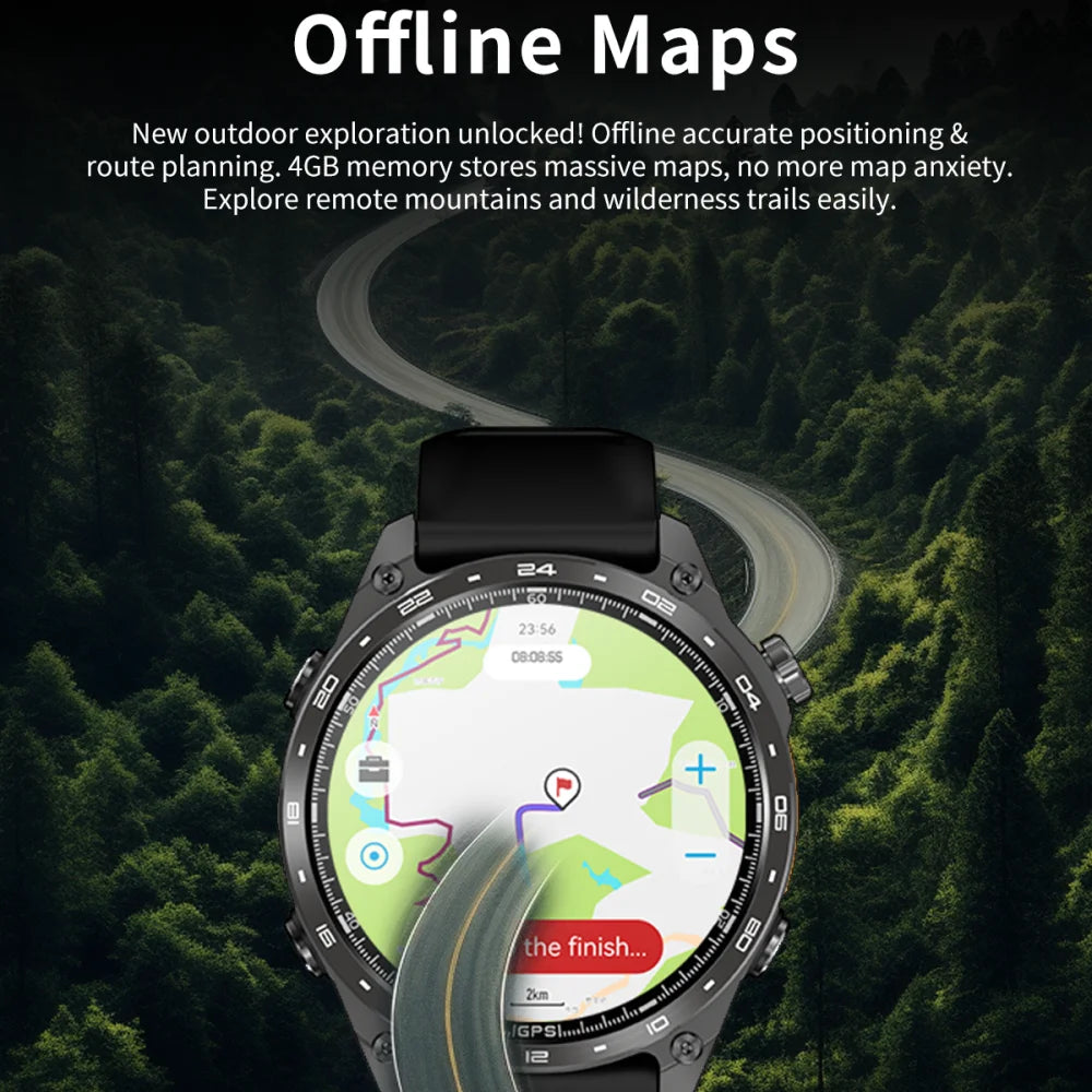 Outdoor Smart Watches GPS Sports App Download 4GB Memory Smartwatch Men Offline Map Waterproof MP3 MP4 LED Lighting Blue Tooth Oasis Select