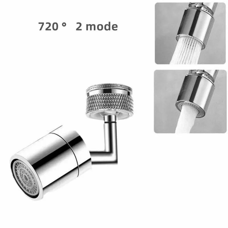Faucet Extender with 720° Rotation, Faucet Sprayer Head, Universal Anti-Splash Water Saving Adapter for Bathroom, Kitchen Sink Oasis Select Silver