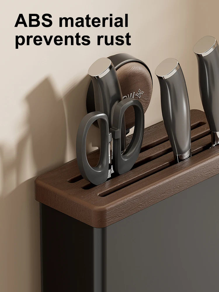 Knife rack, universal wall-mounted kitchen knife rack, kitchen knife organizer, slotted knife rack, metal Oasis Select