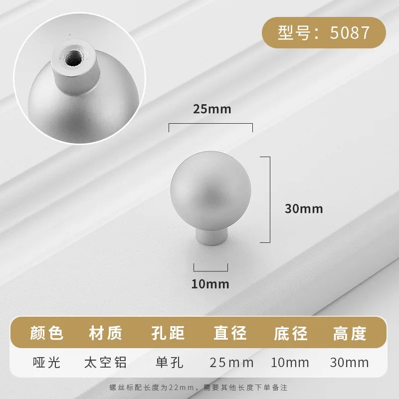 Aluminium Alloy Black Cabinet Knobs Kitchen Cabinet Handles Drawer Pulls Furniture Handle Hardware Oasis Select matt5087-single hole