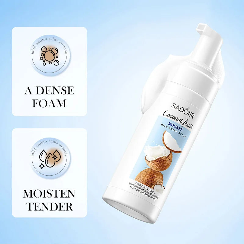 Coconut Amino Acid Cleansing Mousse – 150ml Gentle Facial Wash Facial Cleansing Mousse Oasis Select