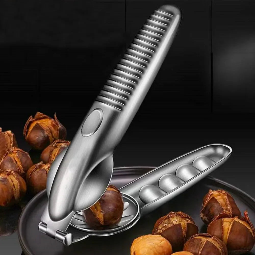 Chestnut Clip Nutcracker Opener Quick Clip Nuts Peeler Shelling Walnut Cracker Sheller Stainless Steel Accessories Kitchen Tool Oasis Select