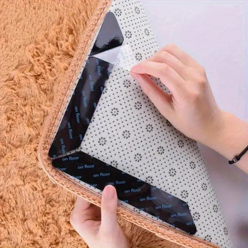 12Pcs Newest Carpet Non-slip Stickers Washable Anti Curling Carpet Patch General Reusable Floor Rug Mat General Fixed Sticker Oasis Select