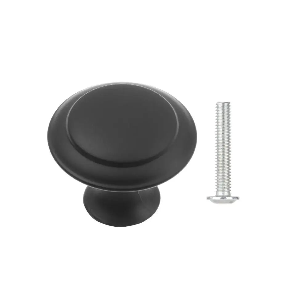 Round Alloy Cabinet Handles Knobs Kitchen Cupboard Door Wardrobe Pulls Drawer Furniture Hardware Fittings Oasis Select 1PC 30mm black