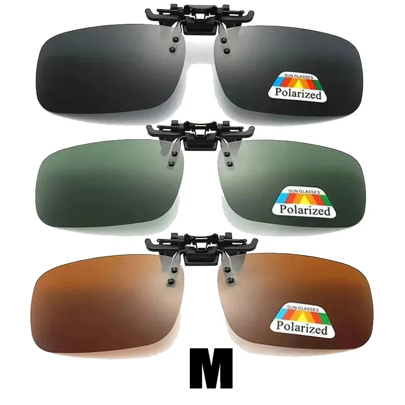1/2/3PCS Polarized Sunglasses Clip For Driving Night Vision Glasses UV400 Outdoor Sunshade High Definition Sunglasses Clip Oasis Select Mix M x3Pcs