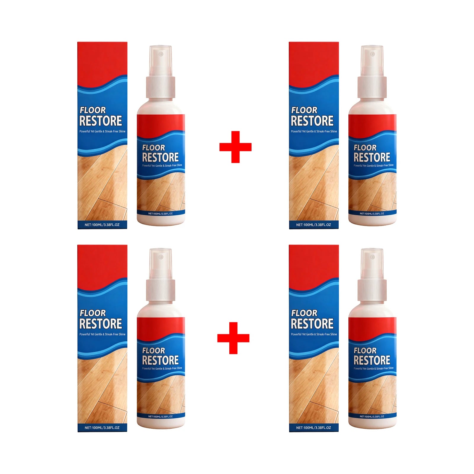 Wood Floor Polish Cleaner Removes Dirt Stain and Grime Restores Shine Brightening Floor Restore Spray Daily Home Cleaning Tool Oasis Select 4 X 100ml boxed