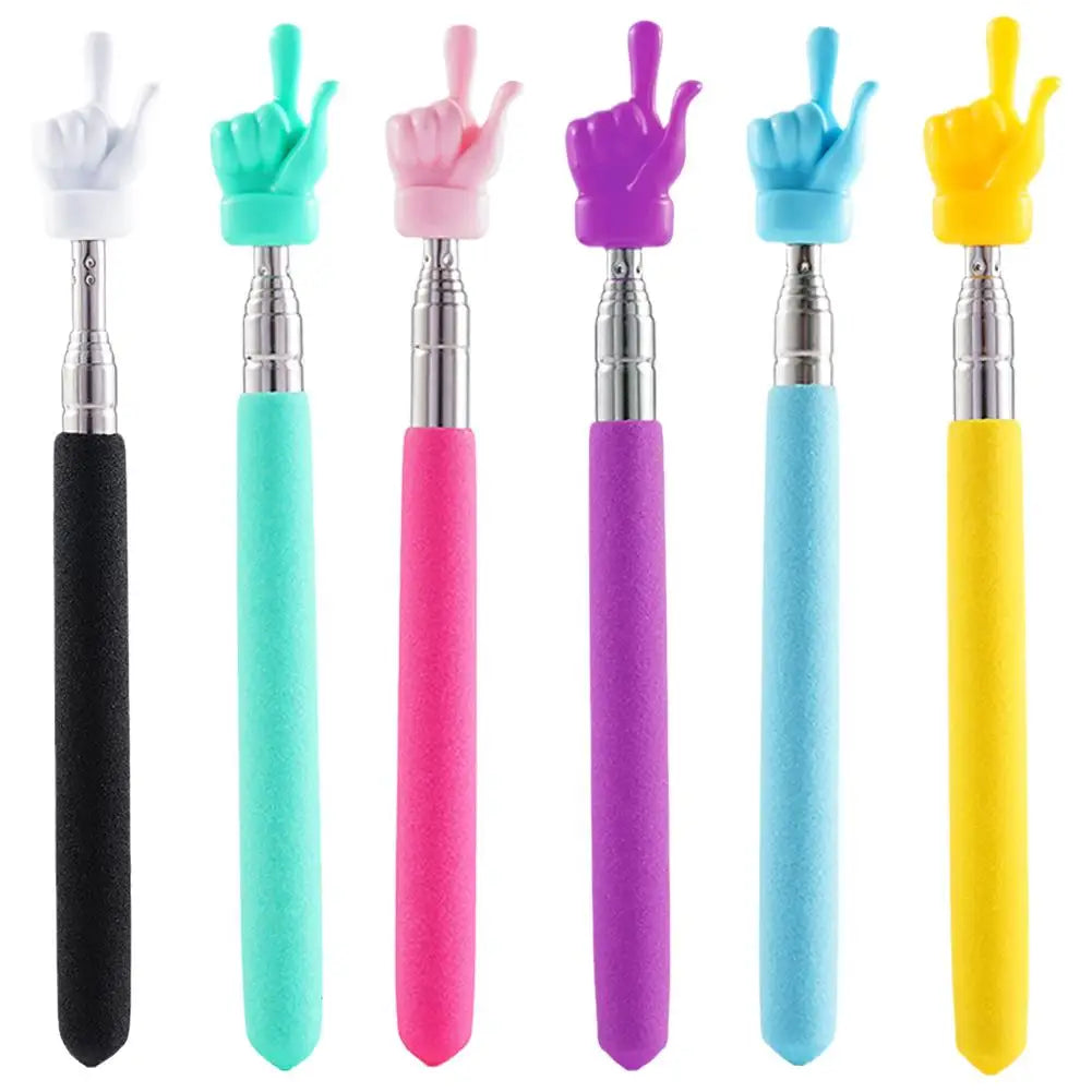 Retractable Teacher Pointer Finger Design StainlessSteel Telescopic School Teaching Pointer Stick Teacher Supplies for Classroom Oasis Select