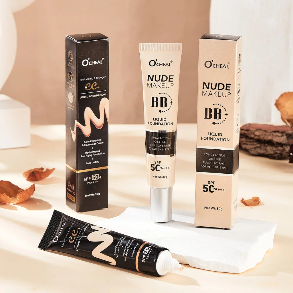 Ocheal 30g BB/CC sunscreen Cream SPF 50/PA+++ Facial Liquid Foundation Cream Long Lasting Coverage Oil Free All Skin Makeup Oasis Select